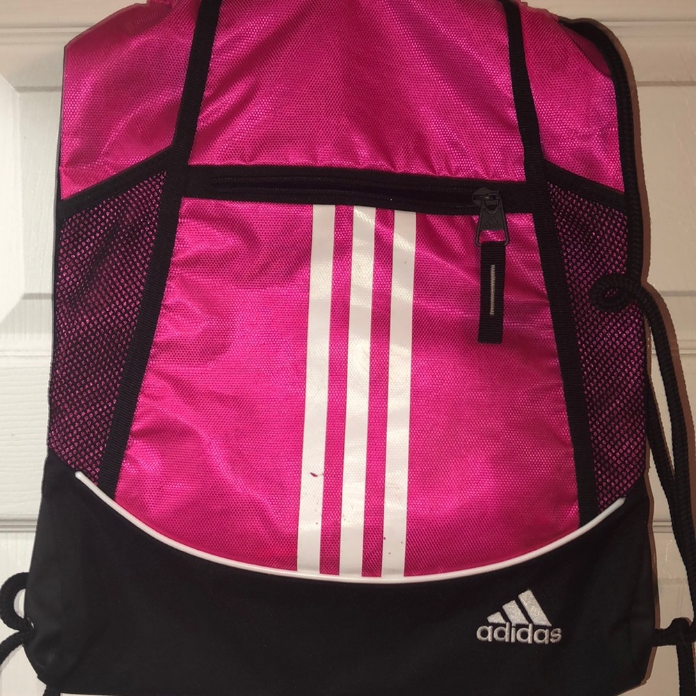 ADIDAS pink drawstring backpack